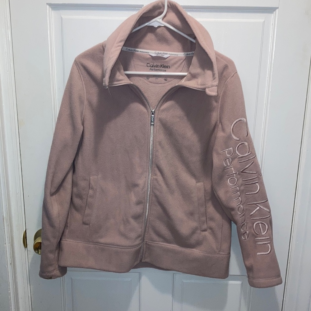 Calvin Klein Performance pink zip-up fleece size Large